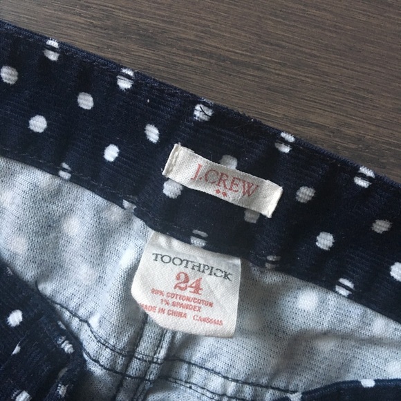 Navy Blue Polka Corduroys - Picture 2 of 3